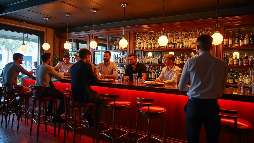 Annexe Bar, un lieu gay friendly à Marseille, ambiance conviviale avec clients autour d’un comptoir