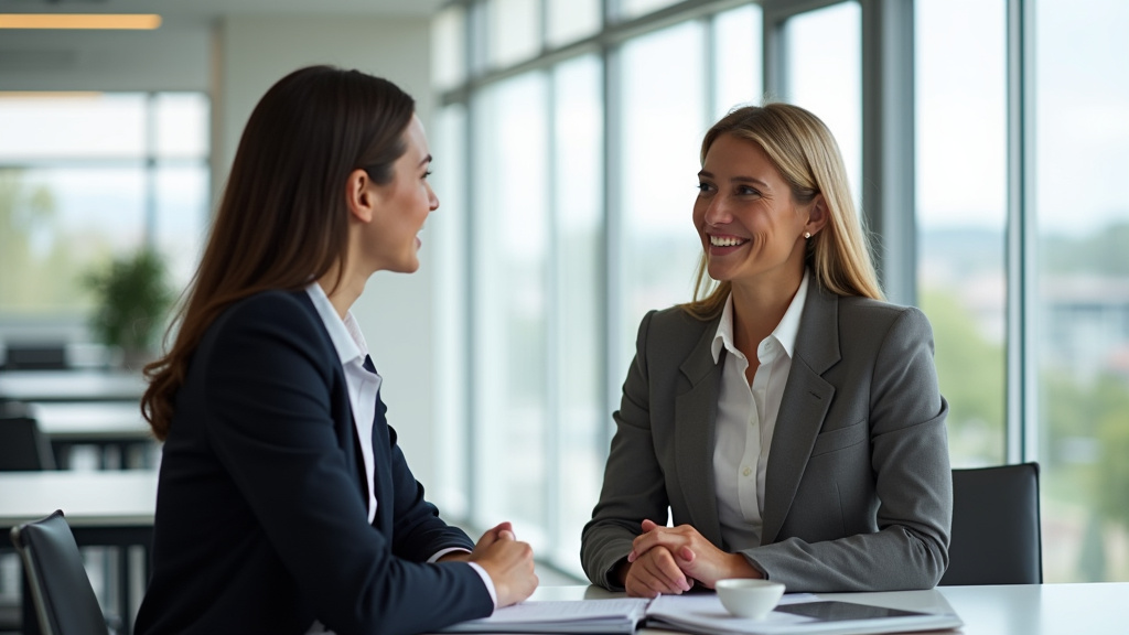 Deux personnes discutant avec respect et attention à Arcachon