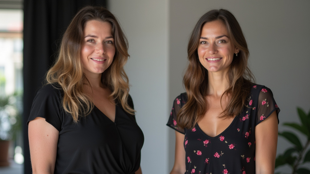 Photo de Ludivine avant/après transition, accompagnée d’un témoignage sur sa transformation personnelle