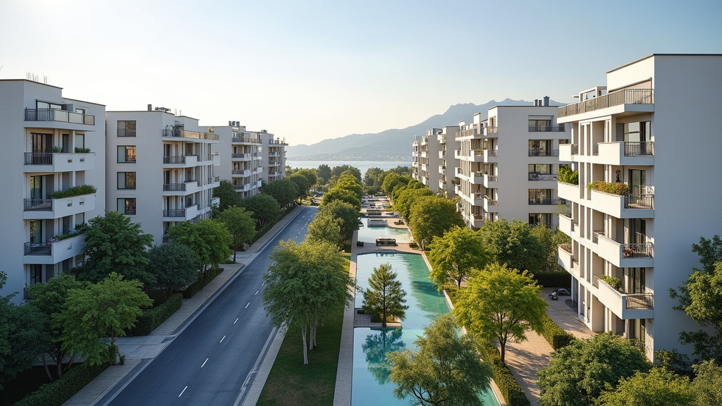Vue aérienne du 16ème arrondissement de Marseille, avec des immeubles résidentiels et des espaces verts