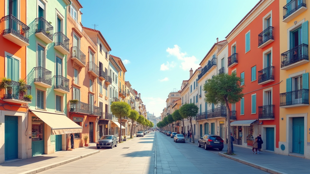 Vue panoramique du 4ème arrondissement de Marseille, avec ses ruelles étroites et ses façades colorées