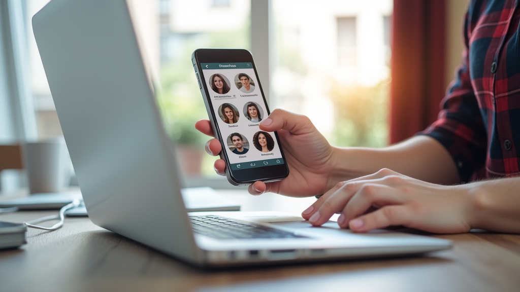 Interface mobile de l’application JM Trans avec des profils trans visibles sur un téléphone portable
