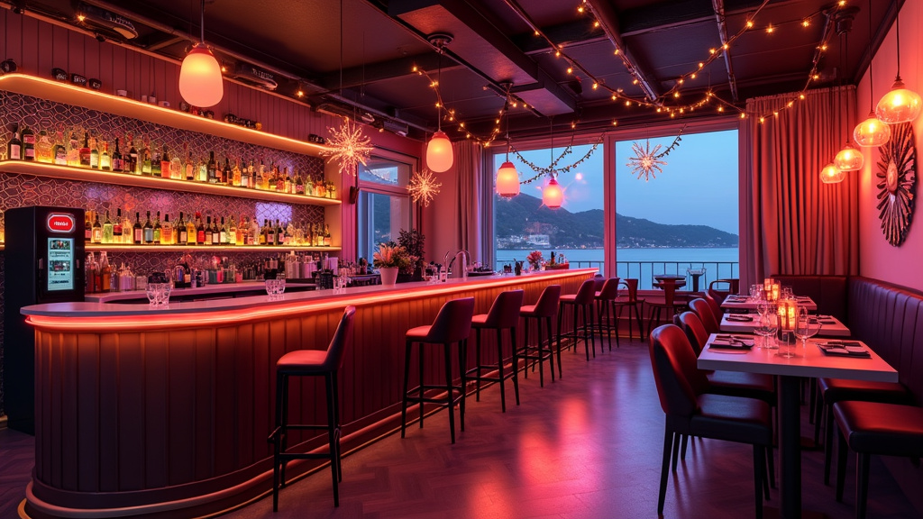 Bar animé à Nice avec ambiance festive et clients LGBT+