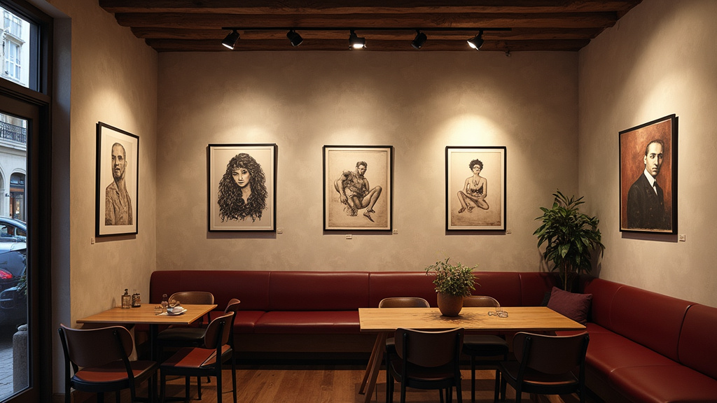 Exposition artistique dans un café du 18e arrondissement, lieu de rencontre trans