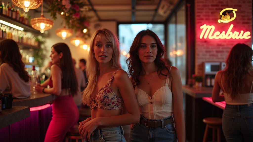 Un bar animé du 6ème arrondissement avec une clientèle diverse, incluant des personnes transgenres