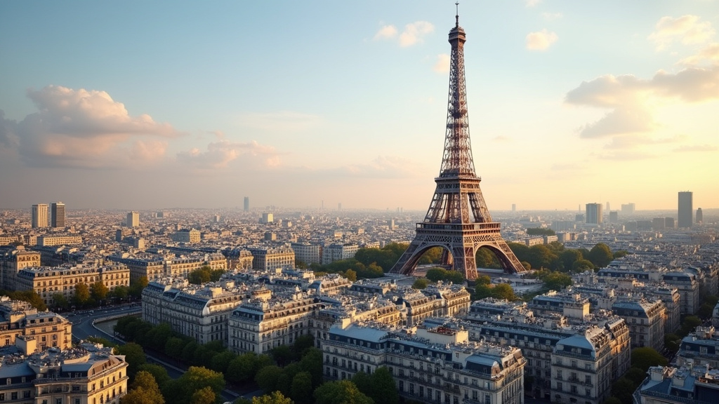 Vue panoramique de la Tour Eiffel depuis le 7ème arrondissement de Paris, lieu idéal pour une rencontre discrète et élégante