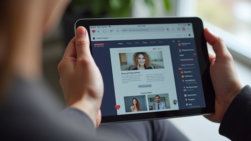Écran de tablette montrant les interfaces de sites de rencontre trans en 2025