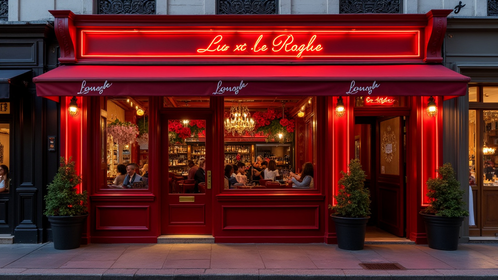 Exterieur du club Le Rouge à Pigalle, avec l