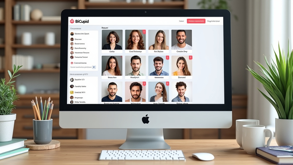 Interface de BiCupid montrant des profils de célibataires trans à Reims
