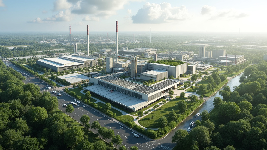 Vue aérienne de Roubaix avec ses friches industrielles réhabilitées et ses espaces verts