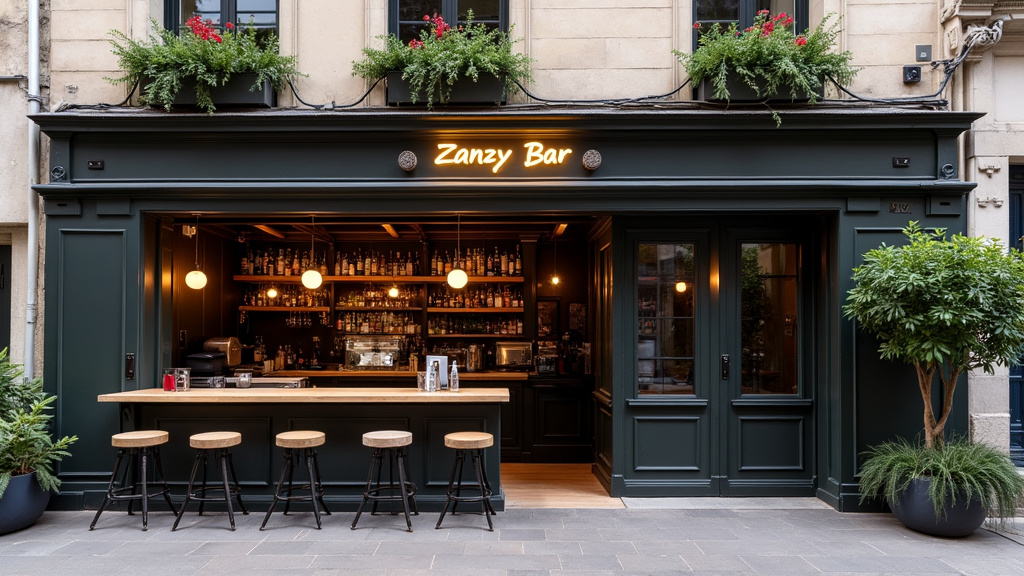 Extérieur du Zanzy Bar, bar LGBTQ+ à Saint-Étienne