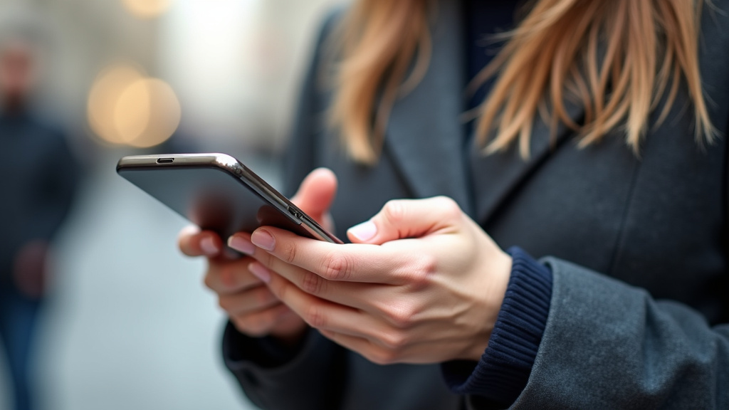 Personne utilisant un smartphone pour naviguer sur une application de rencontre trans à Toulouse