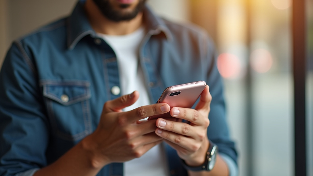 Personne utilisant son téléphone pour naviguer sur une application de rencontre trans