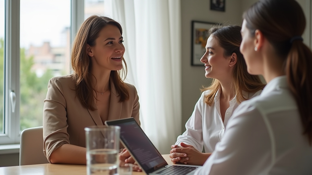 Deux personnes conversant respectueusement lors d