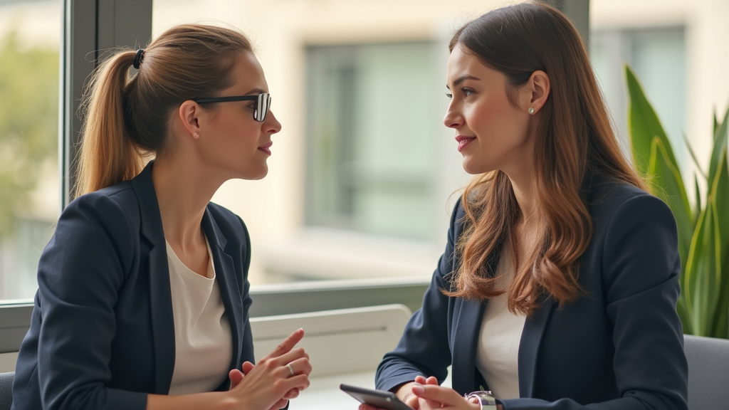 Deux personnes discutant autour d