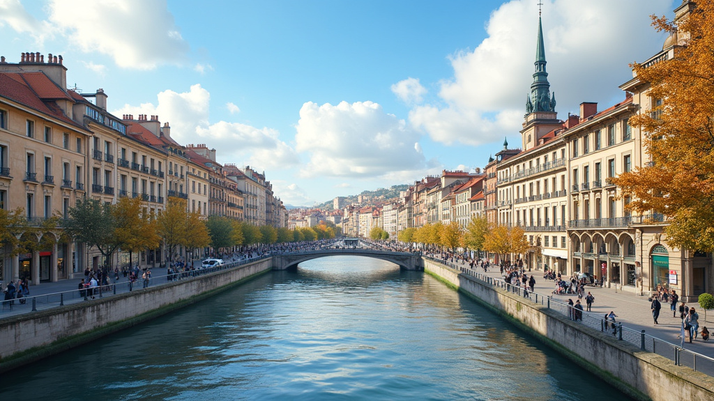 Vue panoramique du 3e arrondissement de Lyon avec ses rues animées et ses bâtiments historiques