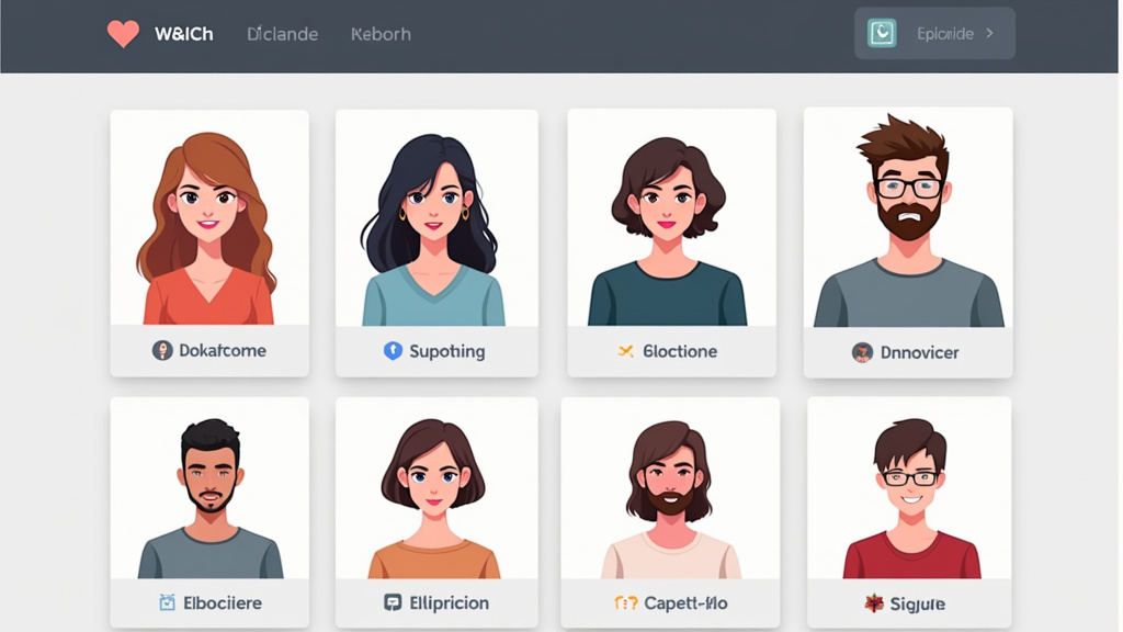 Interface de site de rencontre trans avec profils diversifiés et filtres de genre personnalisés