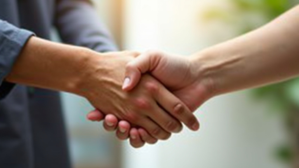 Deux personnes se serrant la main, symbolisant le respect et la confiance