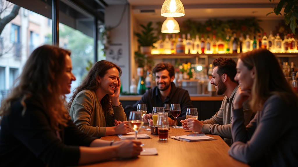 Intérieur du bar du Centre LGBTQIA+ de Marseille, avec des personnes en discussion autour d