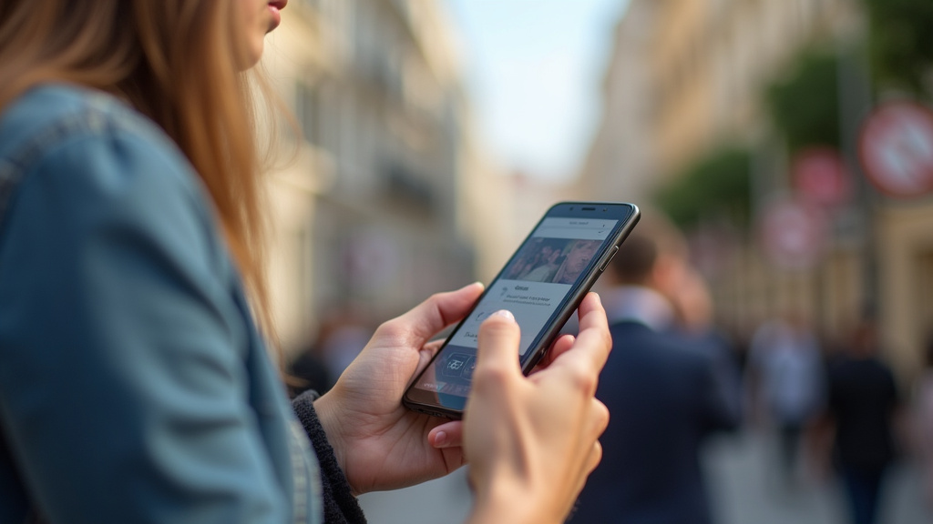 Personne utilisant un smartphone pour naviguer sur un site de rencontres trans à Marseille